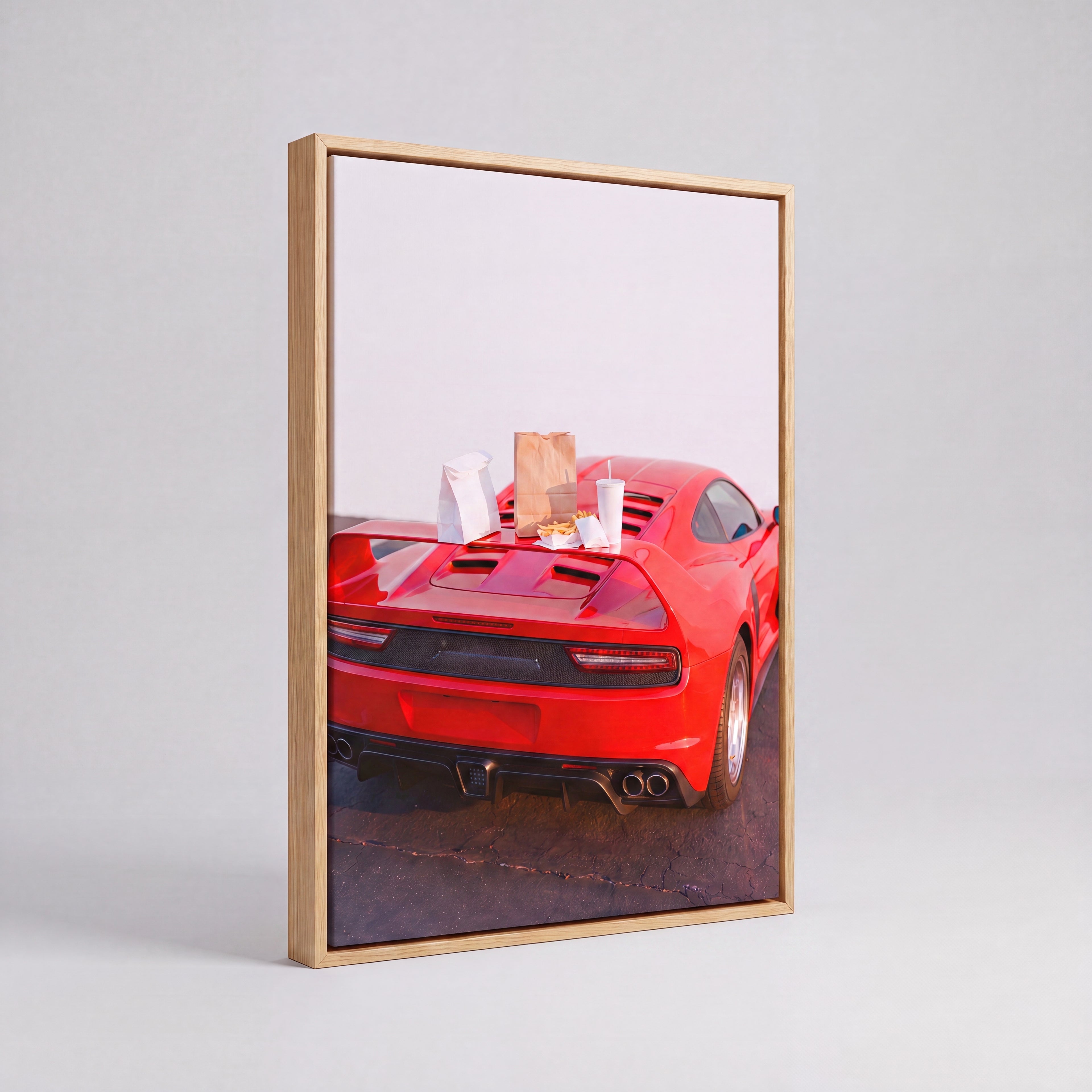 Cheat Day | Supercar & Fast Food Pop Art Canvas Wall Art