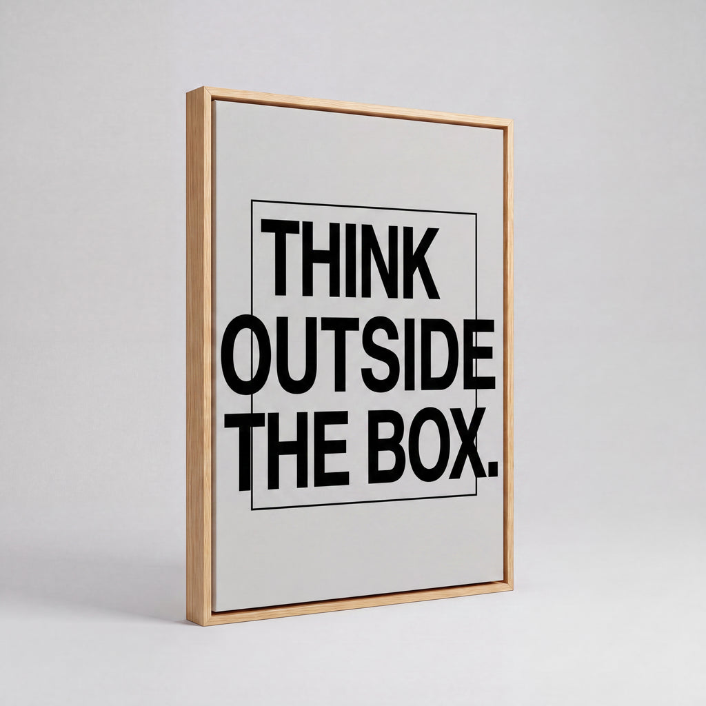Think Outside The Box | Creative Typography Canvas Wall Art