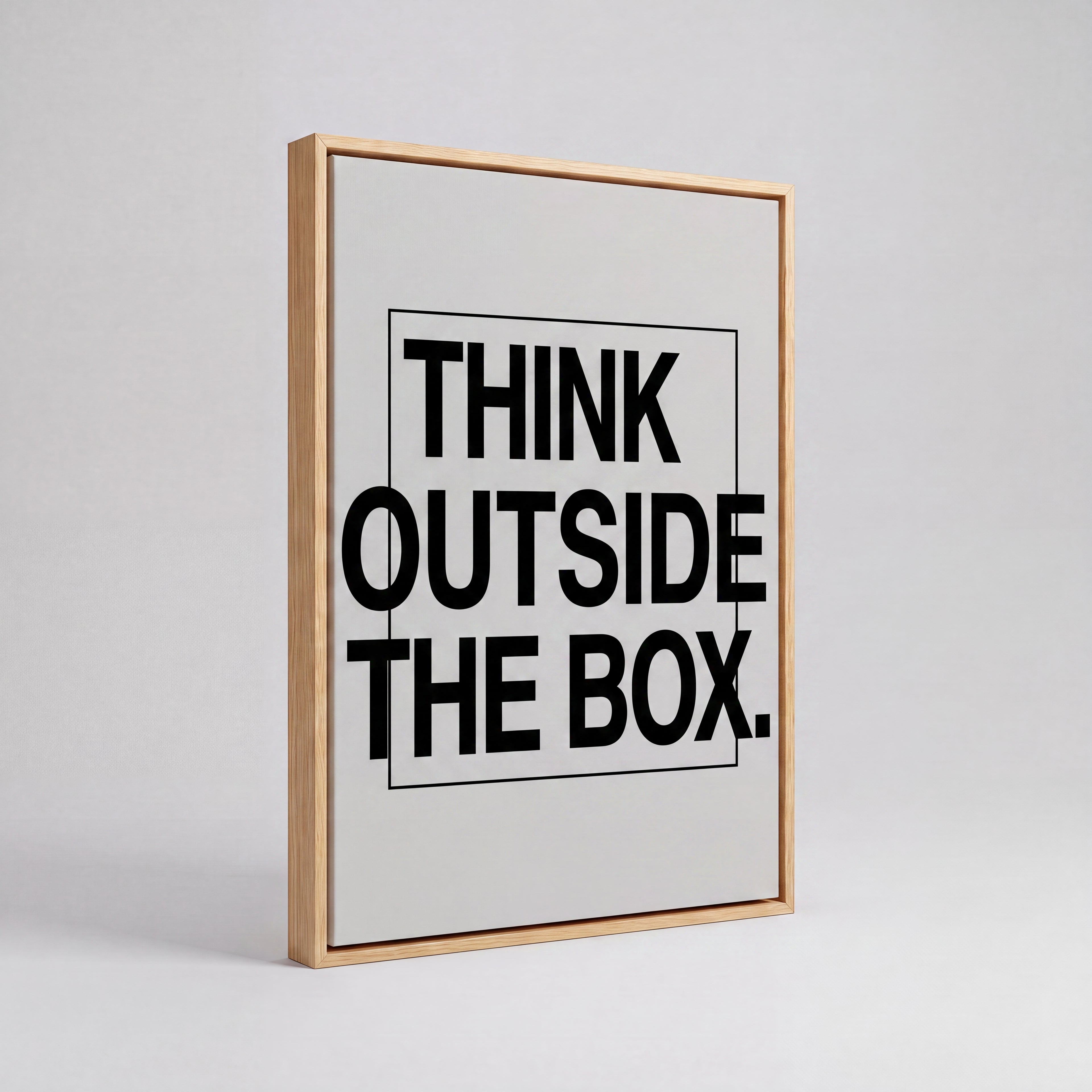 Think Outside The Box | Creative Typography Canvas Wall Art