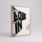Lock In | Liquid Chrome 3D Typography Canvas Wall Art