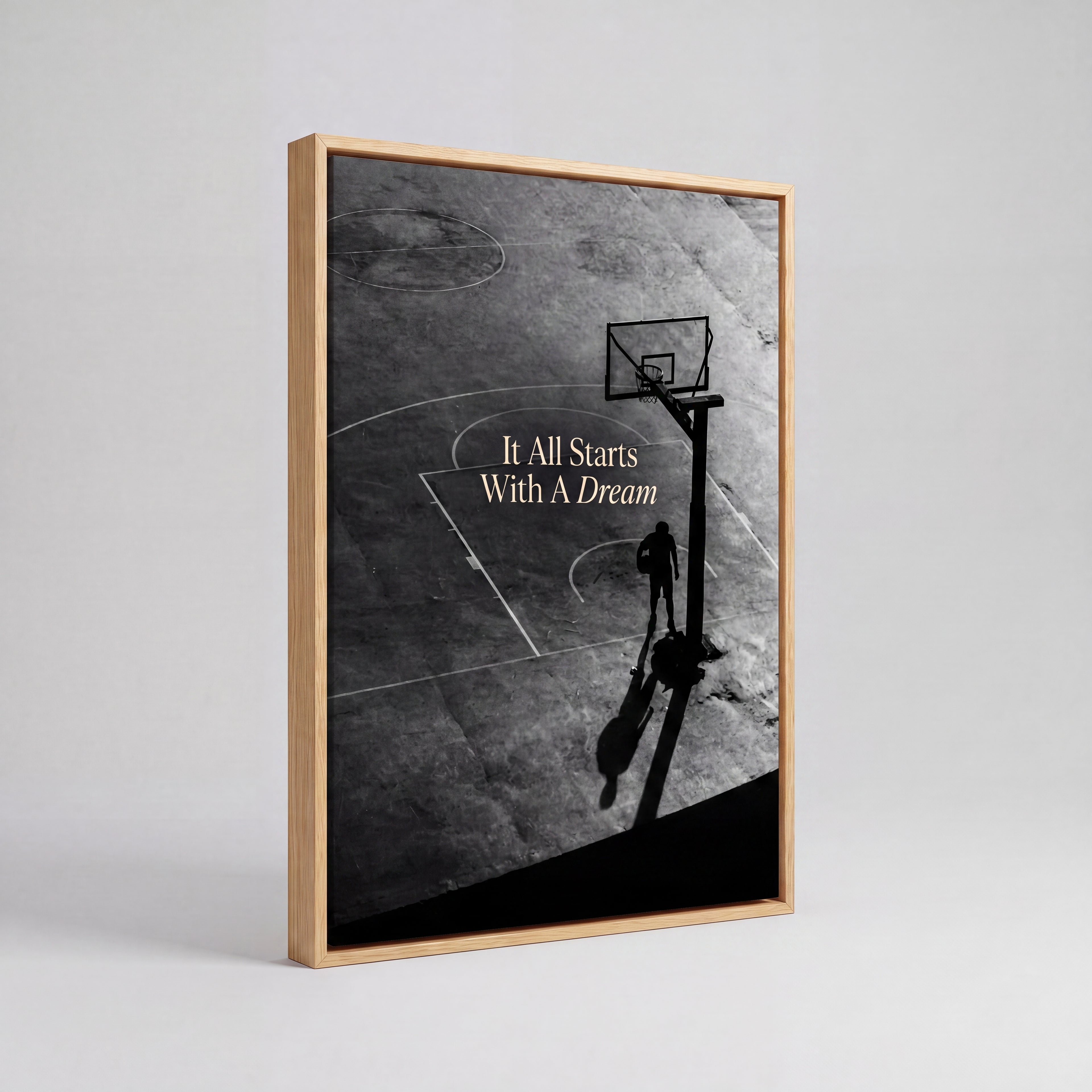 It All Starts With A Dream | Basketball Court Canvas Wall Art